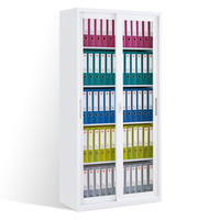 洛克菲勒 通玻移门文件柜钢制办公铁皮柜资料档案柜带锁