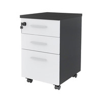 麦森（maisen）活动柜 办公职员文件资料储物抽屉小矮柜子 白色+黑色 可定制 MS-HDG-113