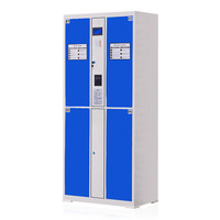 中伟电子存包柜超市商场储物柜寄存柜4门刷卡型深蓝色