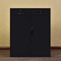钱柜文件柜铁皮柜矮柜储物柜办公柜子档案柜资料柜拆装 1090黑鲨二抽下节