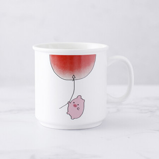 佳佰 单个装陶瓷马克杯 情侣水杯居家办公咖啡杯茶杯牛奶杯早餐麦片杯 白日梦气球猪