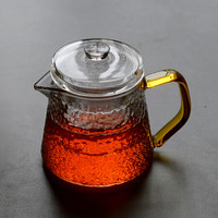 PLUS会员、国家补贴：雅集 锤纹壶加厚 耐热玻璃过滤茶壶小 红茶泡茶壶功夫茶具280ml
