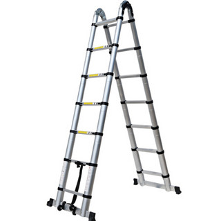易存梯子铝合金伸缩梯子家用人字梯多功能工程折叠梯 多功能梯2.2米+2.2米