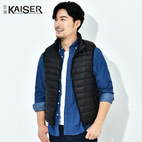 凯撒 KAISER 马甲男2019冬季新男士立领羽绒背心 轻薄款羽绒服商务休闲修身 黑色 XXL