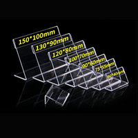 信发（TRNFA）亚克力价格牌 10个装 L型标签支架台卡 透明标价签 支付摆台 横式展示桌牌  150*100mm