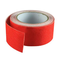 谋福 9058 地面磨砂防滑胶带 警示胶带 耐磨楼梯台阶防滑条胶带 磨砂地贴 (红色 20米长*5厘米宽)