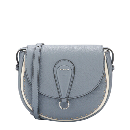 FENDI 芬迪 女士皮质翻盖单肩马鞍包8BT304 A6CF F15W5 浅蓝色中包