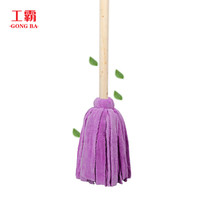 工霸（GONGBA）老式木柄拖把 加长加粗木杆吸水彩色布条拖把墩布拖布（5把）