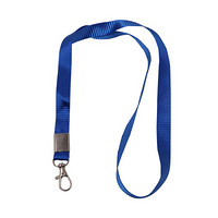 欧标（MATE-IST）吊绳 金属水滴扣涤纶胸牌挂绳 15mm20个装蓝色 B3313
