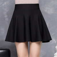 AUDDE 2019夏季新款女装新品半身裙女防走光高腰蓬蓬a字大摆短裙大码广场舞服装 AAAWHMM03 黑色 4XL