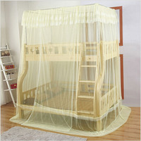 艾薇 蚊帐家纺 上下床字母床蚊帐1.2方顶落地儿童蚊帐 上铺1.2米下铺1.5米 米黄色