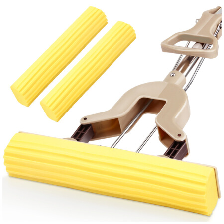 百家好世 家用胶棉拖把 对折挤水 共2头