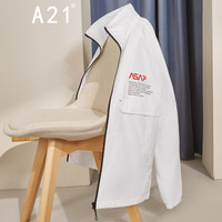 以纯线上品牌A21秋季2019新款男装 时尚潮男风衣印花立领百搭外套男士衣服 R493114041 特白 165/80A/S