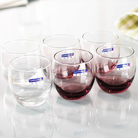 乐美雅 Luminarc 无铅玻璃水杯子萨通直身杯冰粉320ml 6只装（4个冰粉+2个透明） H7721