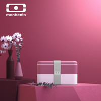 monbento 法国monbento 原创双层日式分隔便当盒上班族饭盒可微波炉加热保鲜餐盒 玫瑰豆沙120042136