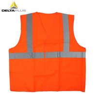代尔塔 （Deltaplus） 404402 GILP4肩部带反光条马甲 橙色 高可视夜间作业反光背心 定做 两竖一横