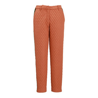 设计师品牌 HAIZHENWANG  橘色格纹夹棉收脚裤 橘色 L