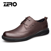 零度(ZERO)男士英伦头层牛皮大头户外工装百搭耐磨商务休闲皮鞋 Z91910 系带棕色 39码