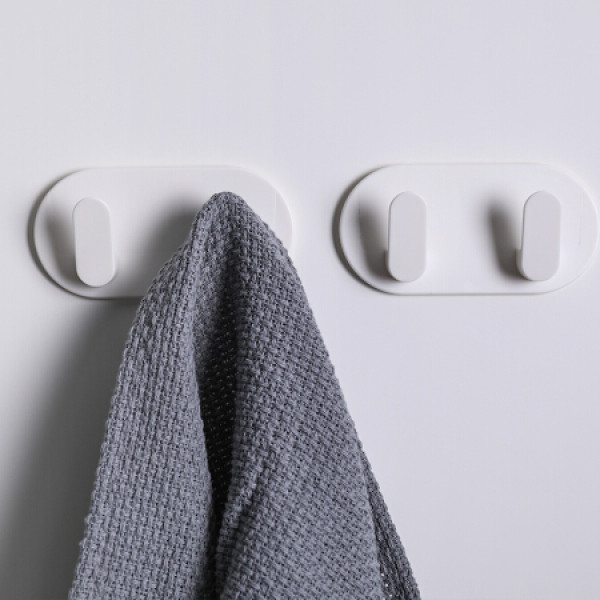 商品绿之源 椭圆挂钩2个装 浴室免钉简约粘钩厨房不干胶创意挂钩卫生