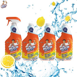 威猛先生 Mr Muscle 厨房重油污净 柠檬 四包装 650g+650g*3 强效去油渍污垢 厨房清洁剂油烟机清洁剂
