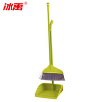 冰禹 AB40951 软毛扫把簸箕清洁套装（12套/箱）厂房园区扫帚组合扫地垃圾铲 塑料扫把垃圾铲套装组合 果翠绿
