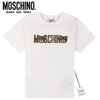 莫斯奇诺 MOSCHINO 奢侈品童装女款棉质短袖T恤小熊圆领半袖HDM02T LBA10 10063 10A/10岁/140cm