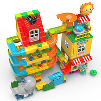 费乐（FEELO）积木玩具男孩女孩拼装模型动物兼容乐高大颗粒儿童宝宝玩具242大颗粒滑梯城堡