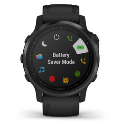 佳明（GARMIN）Fenix6S Pro不锈钢镀膜黑色表圈黑色硅胶表带心率睡眠监测音乐支付GPS户外运动智能手表