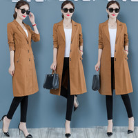 堡晟 2019春夏新款女装新品风衣女中长款韩版气质薄款外套港风chic学生潮 zx1BF01-272 卡其 S
