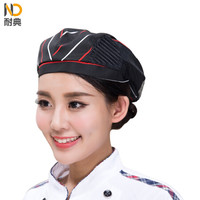 耐典 厨师帽酒店西餐厅后厨房男女前进帽子ND-LYDS8388-8403 黑白红前进帽