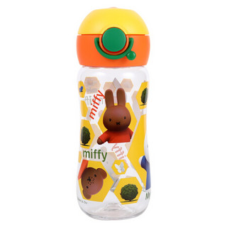 米菲（MIFFY）直饮杯 儿童萌趣硅胶弹盖直饮口水杯子宝宝夏季便携塑料防摔水瓶 400ml MF-4409 黄色