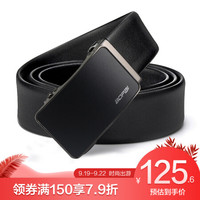 博牌Bopai 皮带男士头层牛皮腰带 商务休闲裤带潮 自动扣黑色813-037611