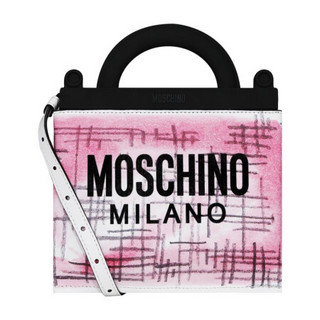 MOSCHINO 莫斯奇诺 经典LOGO标时尚十字花纹手柄可调节肩带 女款 粉色 2 A7531 8001 1224