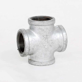 龙成镀锌玛钢管件镀锌管道配件十字内螺纹铸铁四通dn40
