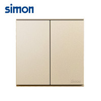 西蒙(SIMON) 开关插座面板 E6系列 二开多控开关 86型面板 香槟金色 721046-46
