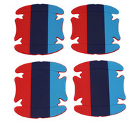 自由牛 爱度汽车门把手硅胶门碗膜保护膜车门贴门碗贴划痕把防刮装饰改装 红深蓝浅蓝-四个装