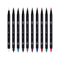 Tombow 蜻蜓 AB-T10CGA Brushpen双头水彩笔 10色 +凑单品