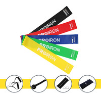  PROIRON 弹力带 阻力带瑜伽带拉力带训练 10磅-50磅5条12件套装