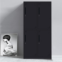 中伟更衣柜员工柜带门锁铁皮柜储物柜宿舍浴室桑拿存包柜换衣加厚定制款四门更衣柜