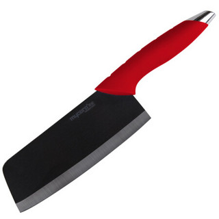 美瓷（MYCERA）电镀柄6.5寸黑陶瓷刀具 切菜刀 单刀厨刀 切肉片刀(红色)NHG6.5R-B