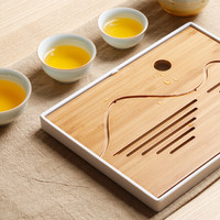 束氏 茶盘托盘茶台茶海小茶盘茶具盘 竹方