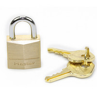 玛斯特（Master Lock）黄铜挂锁家用宿舍门柜门实心小号挂锁120MCND 美国专业锁具品牌