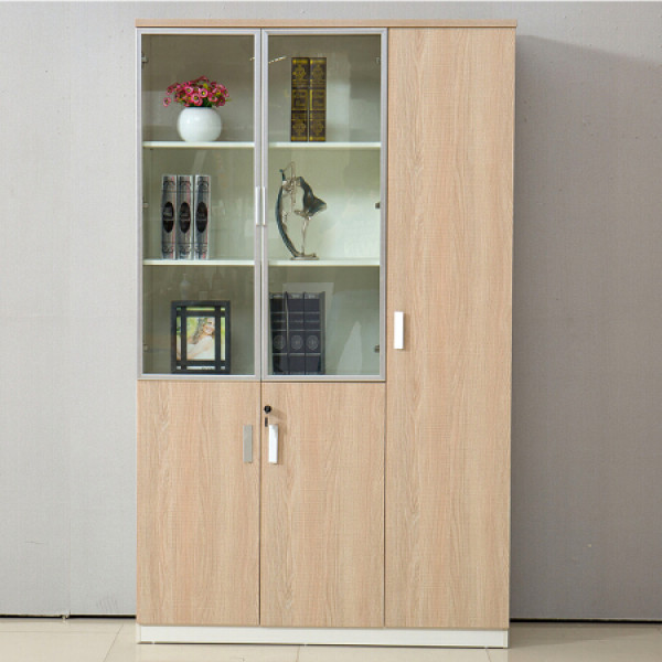 卡奈登(conedun)现代文件柜板式档案资料柜时尚木质书柜置物柜 三门