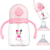 迪士尼（Disney）宝宝吸管杯学饮杯 婴儿6-12个月鸭嘴杯 儿童水杯防漏背带把手奶瓶三用重力球水壶