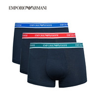 EMPORIO ARMANI UNDERWEAR阿玛尼奢侈品新款男士三件装舒适透气平角内裤 111357-9P717 NAVY-40035 S