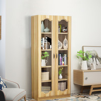 苏美特书柜文件柜办公资料柜储物柜档案柜浅胡桃色B款