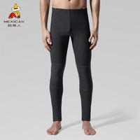 稻草人保暖裤男中厚加绒弹力修身棉毛裤线裤绒裤男士秋冬打底裤 86912 花黑 XL