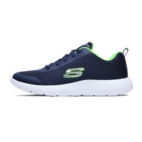SKECHERS 斯凯奇 时尚绑带运动 男童简约舒适透气休闲鞋 98121L 海军蓝色/柠檬色 33.5