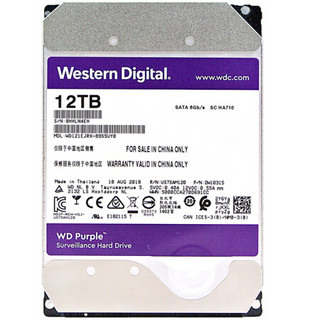 Western Digital 西部数据 紫盘系列 3.5英寸监控级硬盘 12TB 256MB(7200rpm、PMR)WD121EJRX