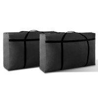 贝瑟斯 搬家袋子 手提行李棉被衣物收纳袋 牛津布加厚防水搬家袋子 包裹打包编织袋 大号黑色2个装